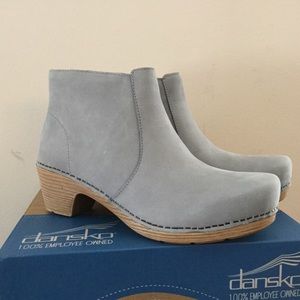 Dansko Maria Light Grey Nubuck Milled Boots 38